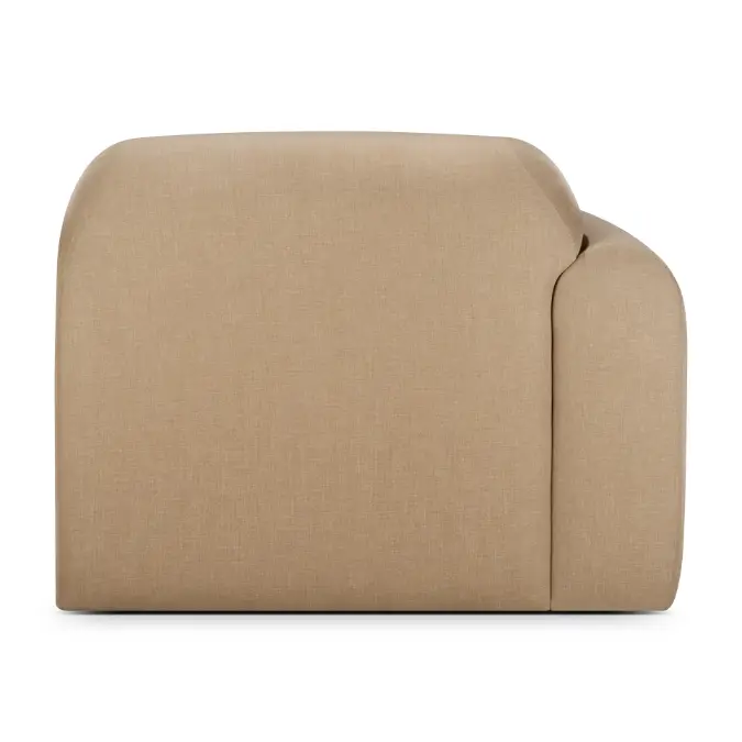 Bulky modular sofa - Light Sepia fabric - end seater with R arm - 95x95x75 cm