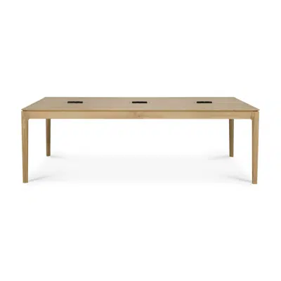Bok cowork desk - varnished oak - rectangular - CEE7/3 (DE, NL, ES, RU...) - 240x140x76 cm için görüntü
