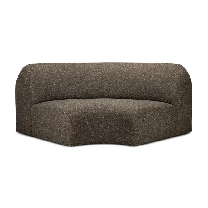 Bulky modular sofa - Cedar fabric - 90° round corner 133x133x75 cm