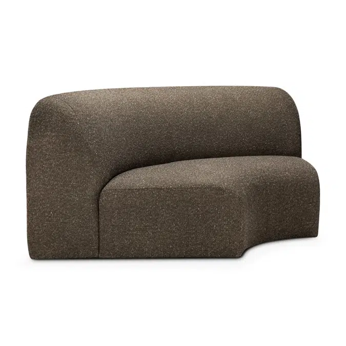 Bulky modular sofa - Cedar fabric - 90° round corner 133x133x75 cm