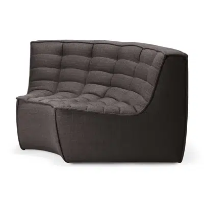 Image for N701 modular sofa - Dark Grey fabric - 90° round corner - 120x120x76 cm