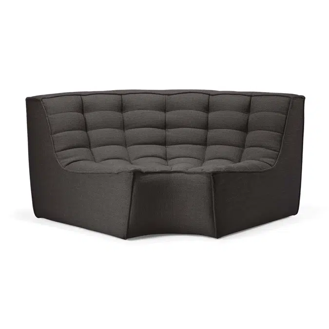 N701 modular sofa - Dark Grey fabric - 90° round corner - 120x120x76 cm