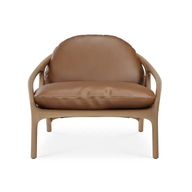 Vime lounge chair - varnished oak - Dark Brown leather - Nutmeg leather 84x93x69 cm
