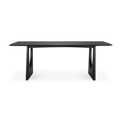 Image for Geometric table - varnished oak - black - rectangular - 220x100x76 cm