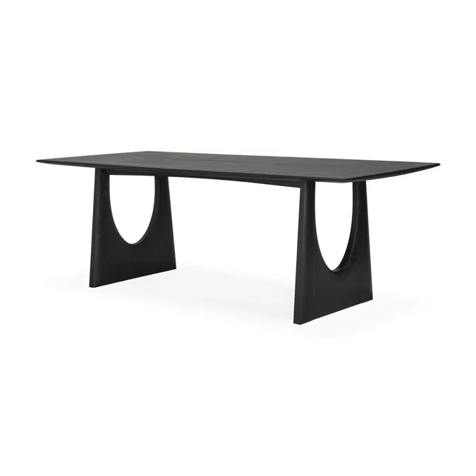 Geometric table - varnished oak - black - rectangular - 220x100x76 cm
