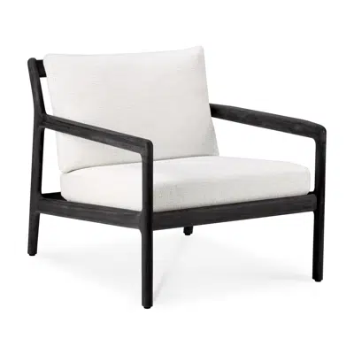 imagen para Jack outdoor lounge chair - varnished teak - black - Off White fabric - 76x90x74 cm