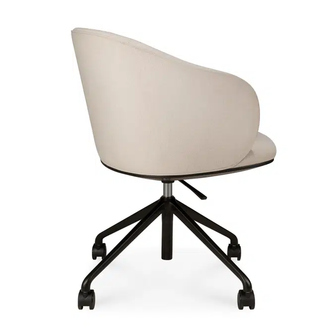 Unda office chair - Salt fabric - black base - with wheels  - 61 x 59 x 77-87 cm