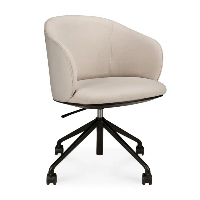 Unda office chair - Salt fabric - black base - with wheels  - 61 x 59 x 77-87 cm