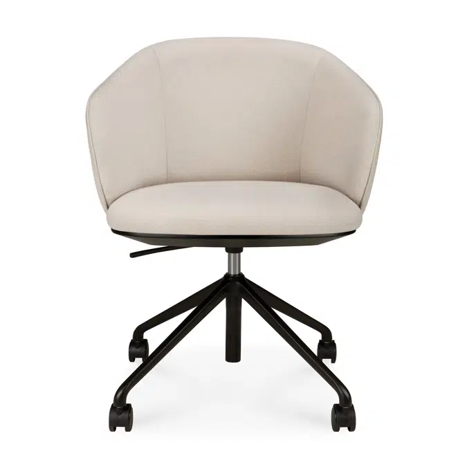 Unda office chair - Salt fabric - black base - with wheels  - 61 x 59 x 77-87 cm