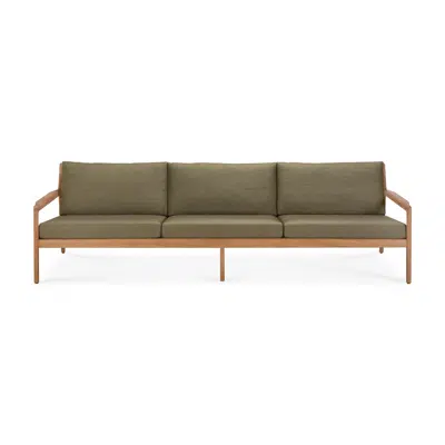 Image for Jack outdoor sofa - teak - Green fabric - 3+ seater - 265 x 90 x 74 cm