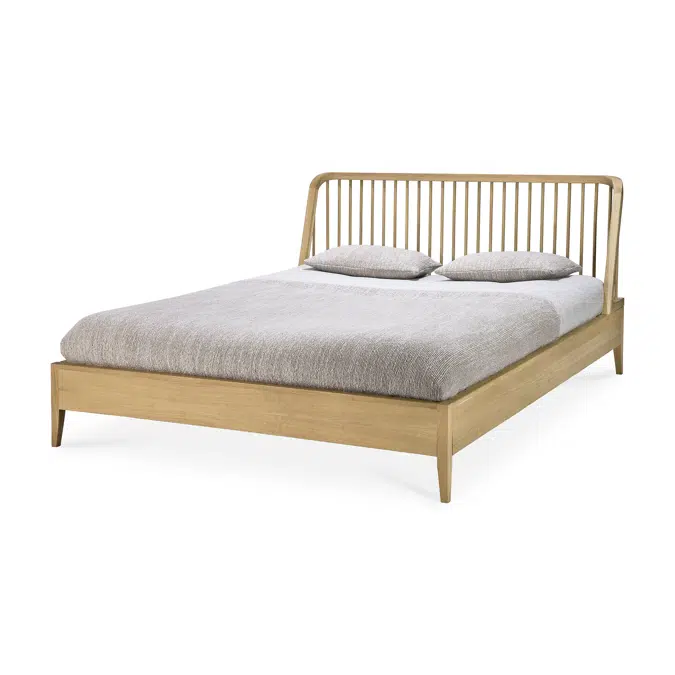 Spindle bed - oak - mattress 160x200 - without slats - 170x210x97 cm