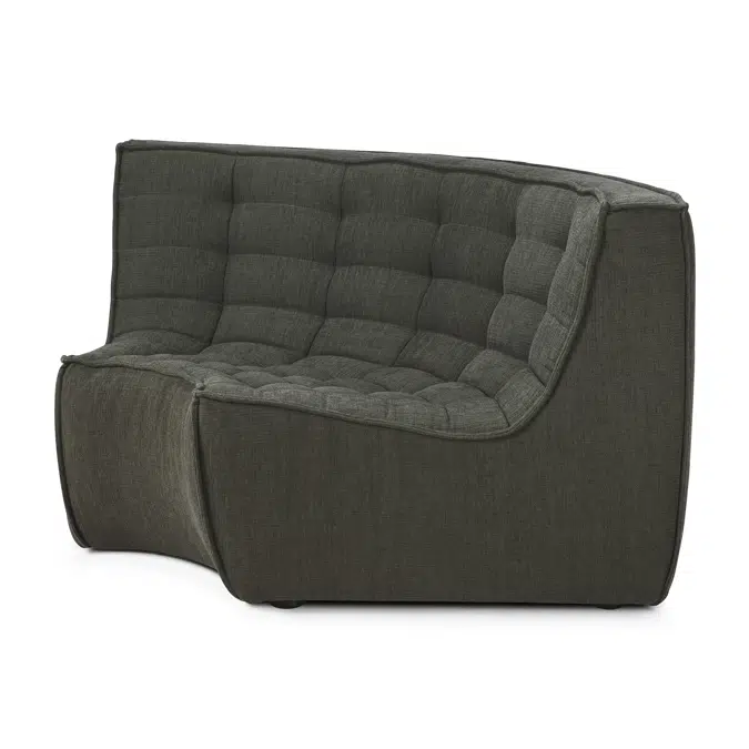 N701 modular sofa - Moss Eco fabric - 90° round corner - 120x120x76 cm