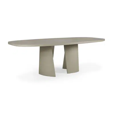 Canyon outdoor table - varnished concrete - Light Grey - oval - 230x115x76 cm图像