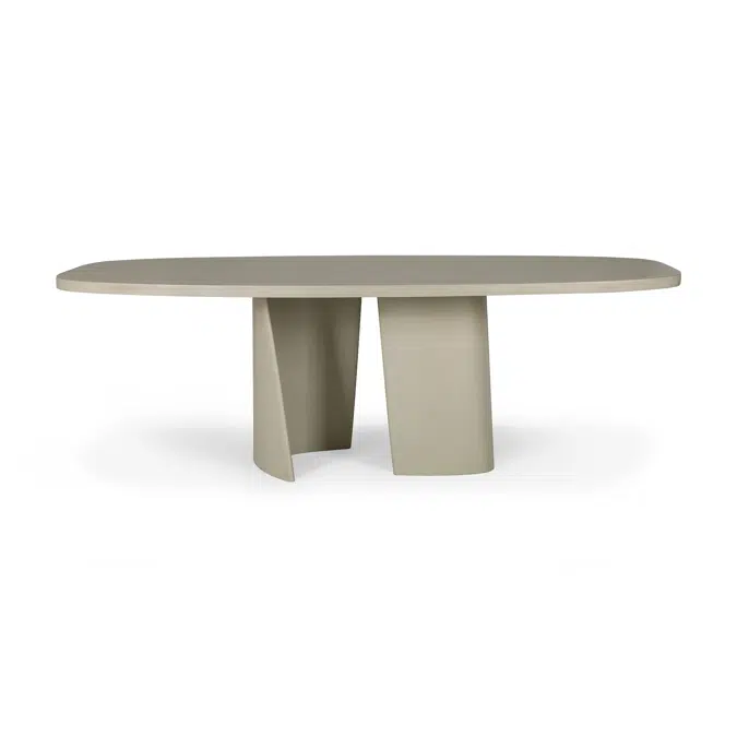 Canyon outdoor table - varnished concrete - Light Grey - oval - 230x115x76 cm