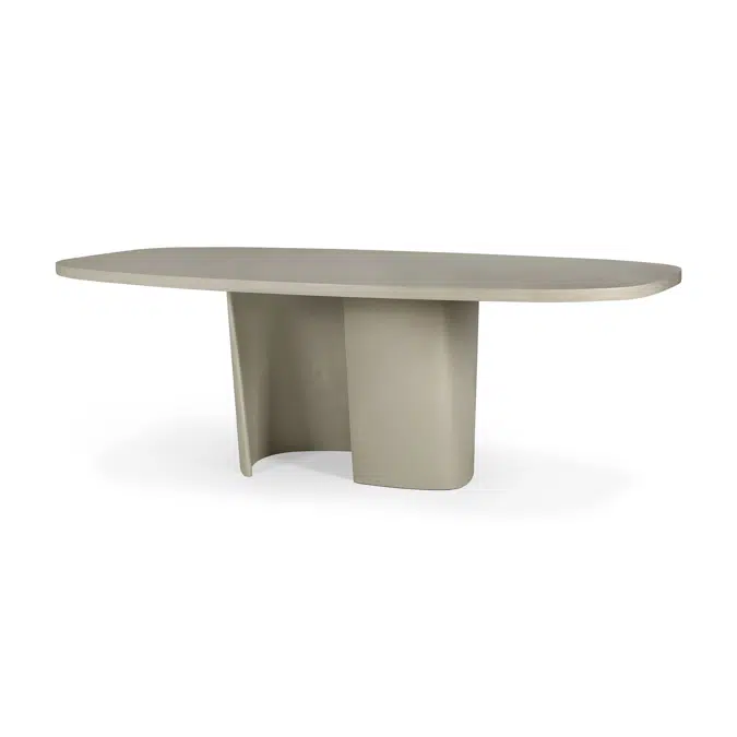 Canyon outdoor table - varnished concrete - Light Grey - oval - 230x115x76 cm