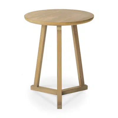 Image for Tripod side table - varnished oak - round - 46x46x56 cm