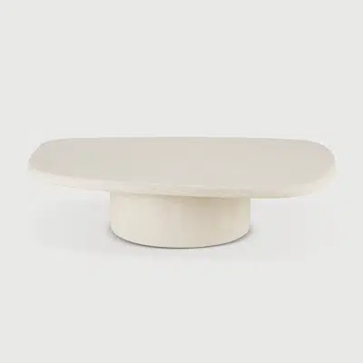 Image for Elements coffee table - varnished Microcement - Off White - pebble shape - 134x96x30 cm