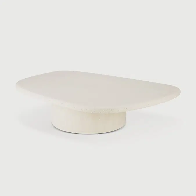 Elements coffee table - varnished Microcement - Off White - pebble shape - 134x96x30 cm