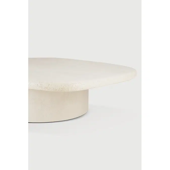 Elements coffee table - varnished Microcement - Off White - pebble shape - 134x96x30 cm