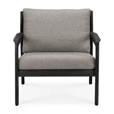 Image for Jack outdoor lounge chair - varnished teak - black - Mocha fabric - 76x90x74 cm