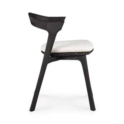 Image for Bok outdoor chair - varnished teak - black - Off White fabric - 50x54x76 cm