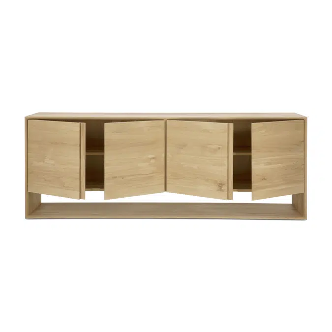 Nordic sideboard - oak - 4 doors - 210x45x78 cm