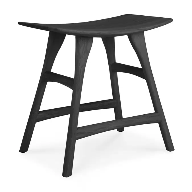 Osso stool - varnished oak - black - 50x33x49 cm