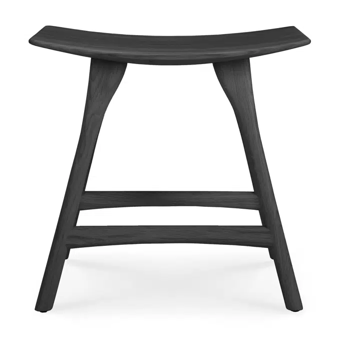 Osso stool - varnished oak - black - 50x33x49 cm