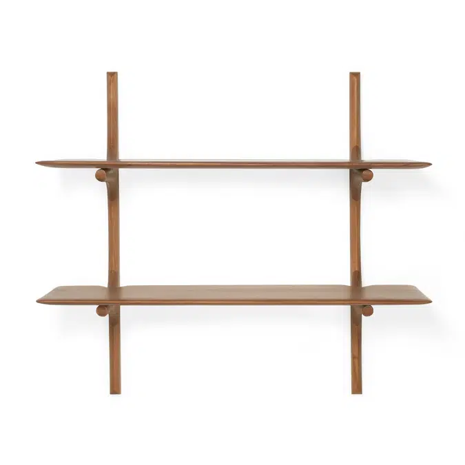 BIM objects - Free download! PI wall shelf - varnished mahogany - 2 ...