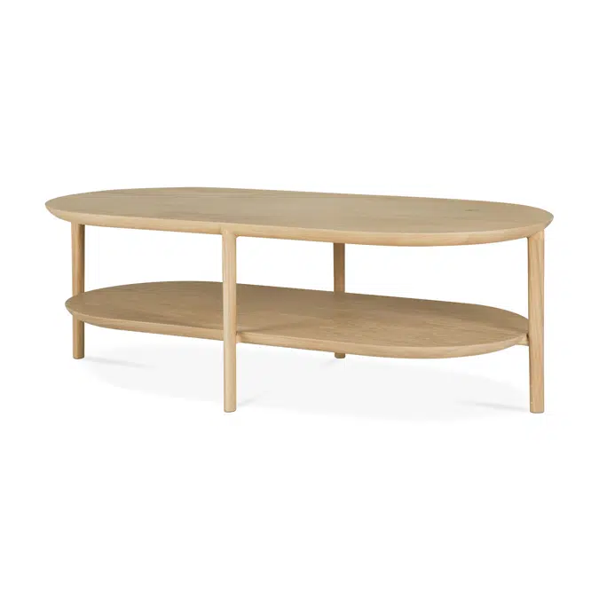 Bok coffee table - oak - oblong - 1 shelf - 120x60x40 cm