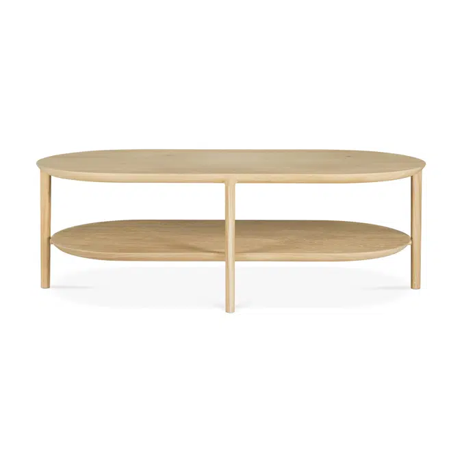 Bok coffee table - oak - oblong - 1 shelf - 120x60x40 cm