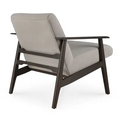 Image for Aspekt lounge chair - varnished teak - dark brown - Warm Ash Eco fabric - 67x78x72 cm