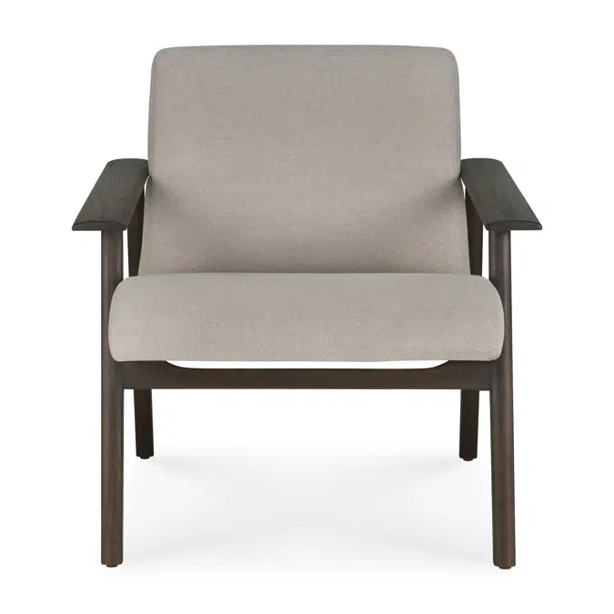 Aspekt lounge chair - varnished teak - dark brown - Warm Ash Eco fabric - 67x78x72 cm
