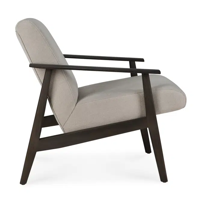 Aspekt lounge chair - varnished teak - dark brown - Warm Ash Eco fabric - 67x78x72 cm