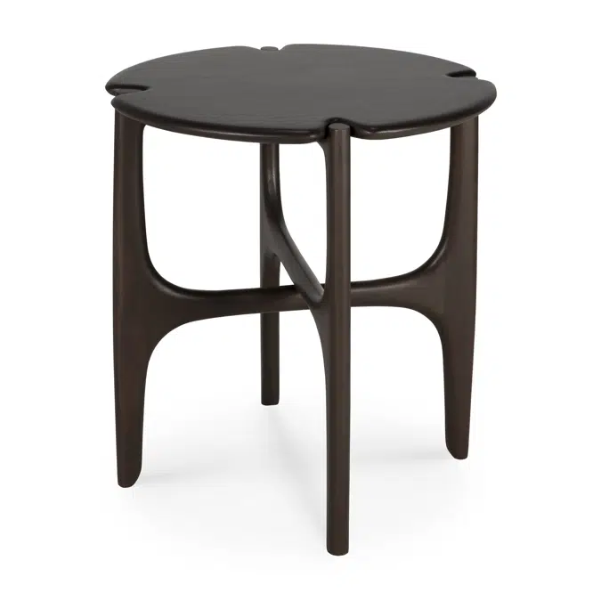 PI side table - varnished mahogany - dark brown - round - 47x47x50 cm