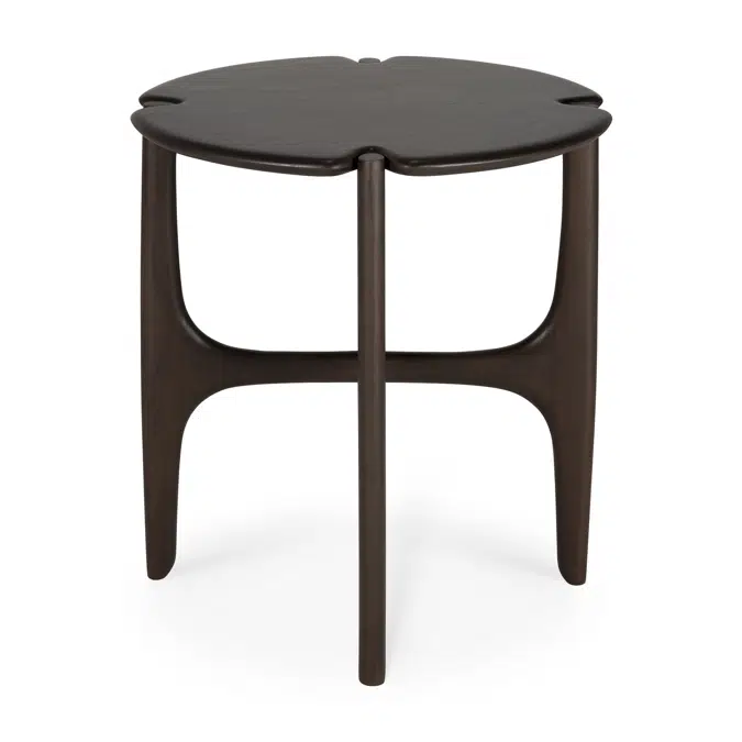 PI side table - varnished mahogany - dark brown - round - 47x47x50 cm