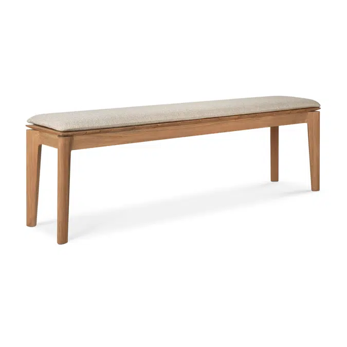 Bok outdoor bench - teak - Natural fabric - 3+ seater - 162x35x49 cm