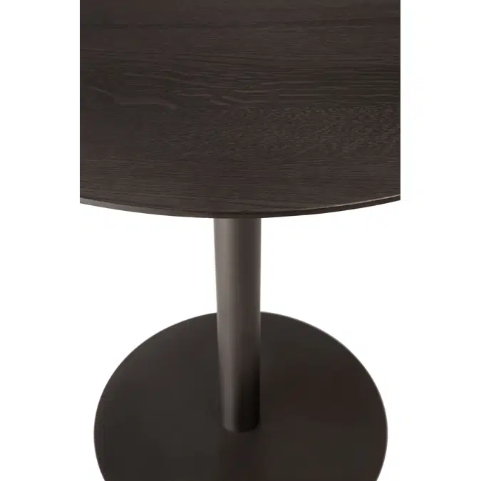 Blend lounge table - varnished oak top - brown - Dark Bronze base - round  90x90x69 cm