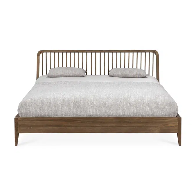 Spindle bed - reclaimed teak - mattress 180x200 - without slats - 190x210x97 cm