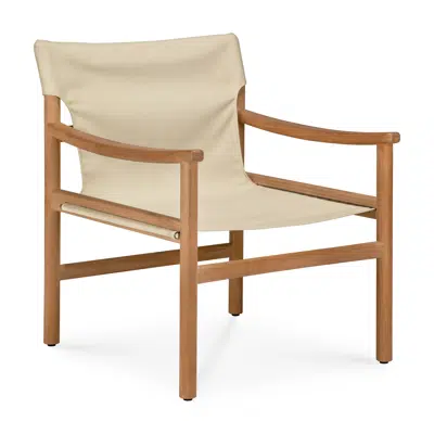 Image for Safari outdoor lounge chair - teak - Dune fabric - removable cover - 66 x 76 x 80 cm