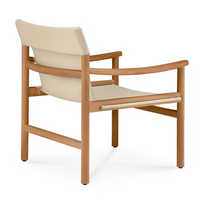 Safari outdoor lounge chair - teak - Dune fabric - removable cover - 66 x 76 x 80 cm