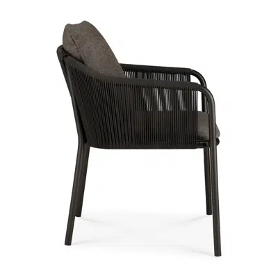 Image for Capitan outdoor dining chair - aluminium - Dark Bronze - Dark Bronze cord - Dark Brown fabric 59x64x75 cm