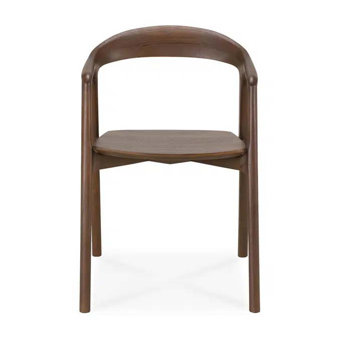 Bok dining chair - varnished teak - brown - with arms 52x58x76 cm