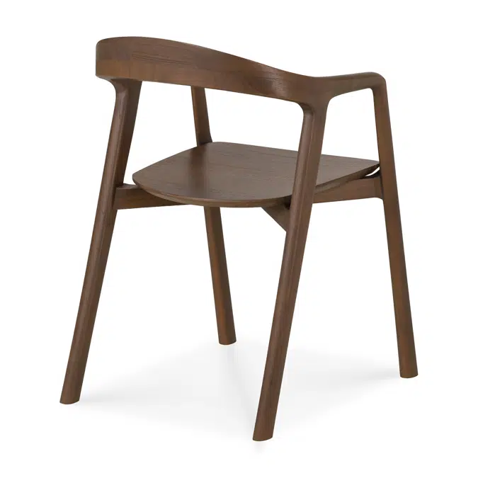 Bok dining chair - varnished teak - brown - with arms 52x58x76 cm