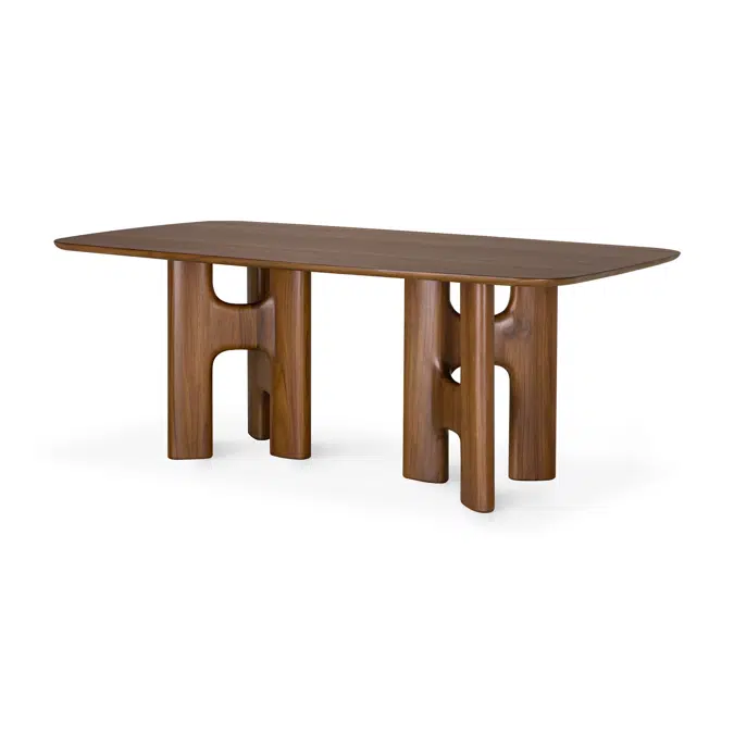 Flow dining table - varnished teak - wild brown - rectangular - 200 x 110 x 75 cm