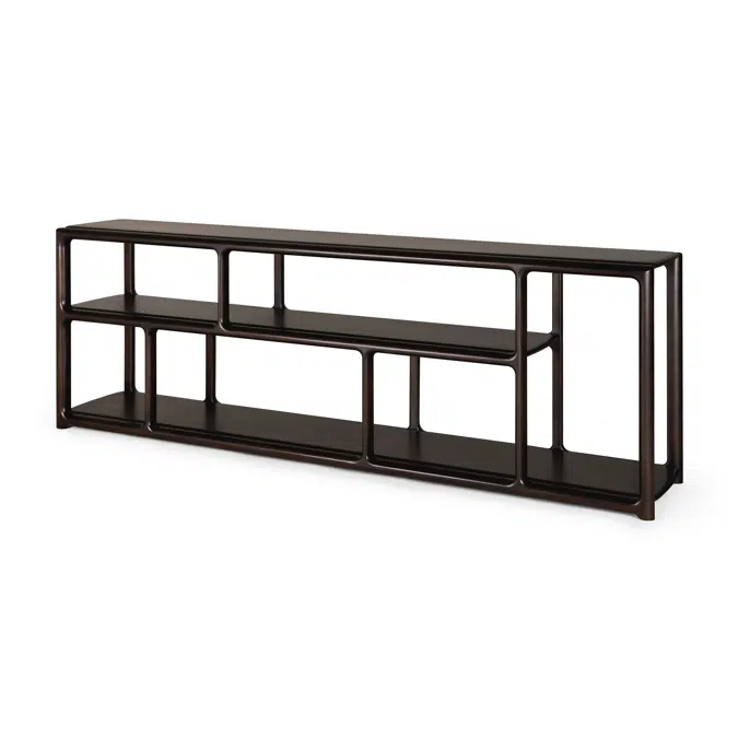 Eda rack - varnished mahogany - rose brown - 210 x 40 x 72 cm