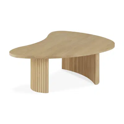 Image for Boomerang coffee table - oak - pebble shape - 90x61x29 cm
