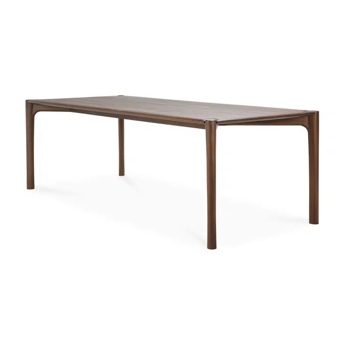 PI table - varnished teak - brown - rectangular - 240x100x76 cm