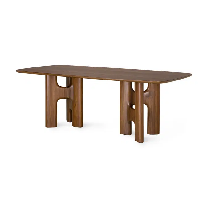 Flow dining table - varnished teak - wild brown - rectangular - 220 x 110 x 76 cm