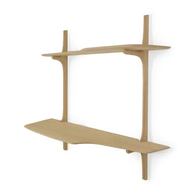 Image for PI wall mounted desk - varnished oak - 140 x 48 x 126 cm